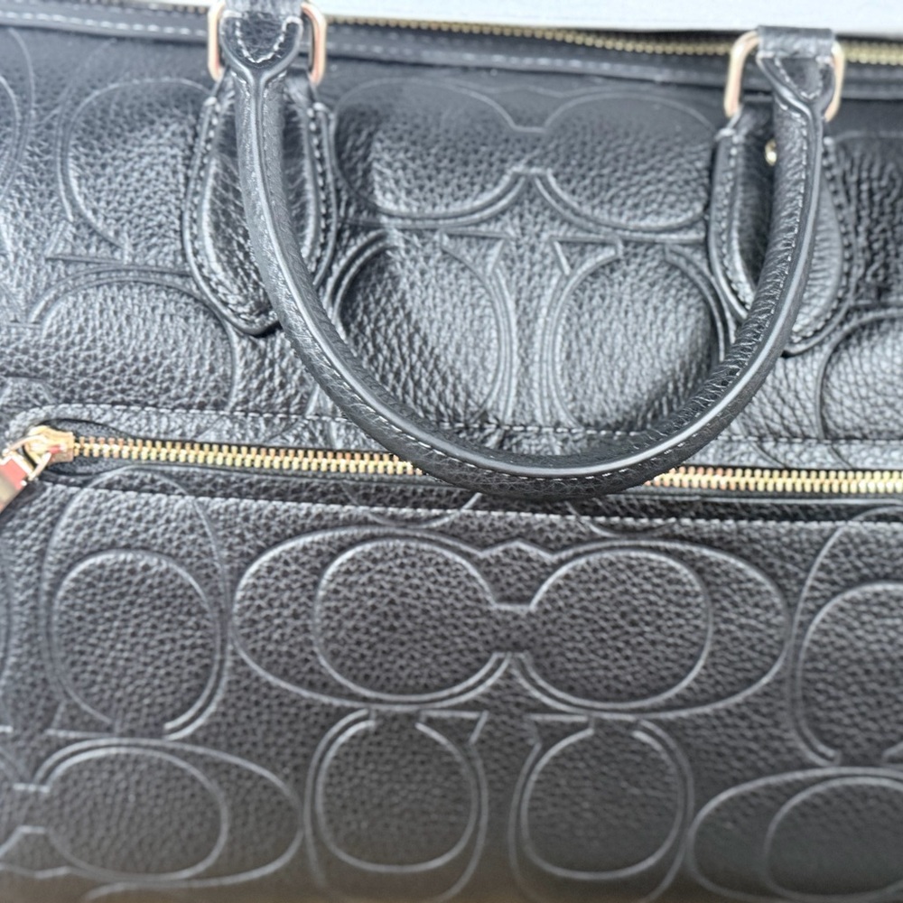 Coach Black Signature Leather Large Rowan - Picture 5 of 8
